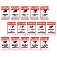 100 Pcs Video Warning Sign Decals Surveillance Stickers Adhesive