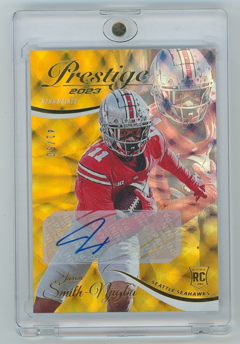 2023 Panini Prestige Jaxon Smith-Njigba Xtra Points Gold Rookie Auto 41/50