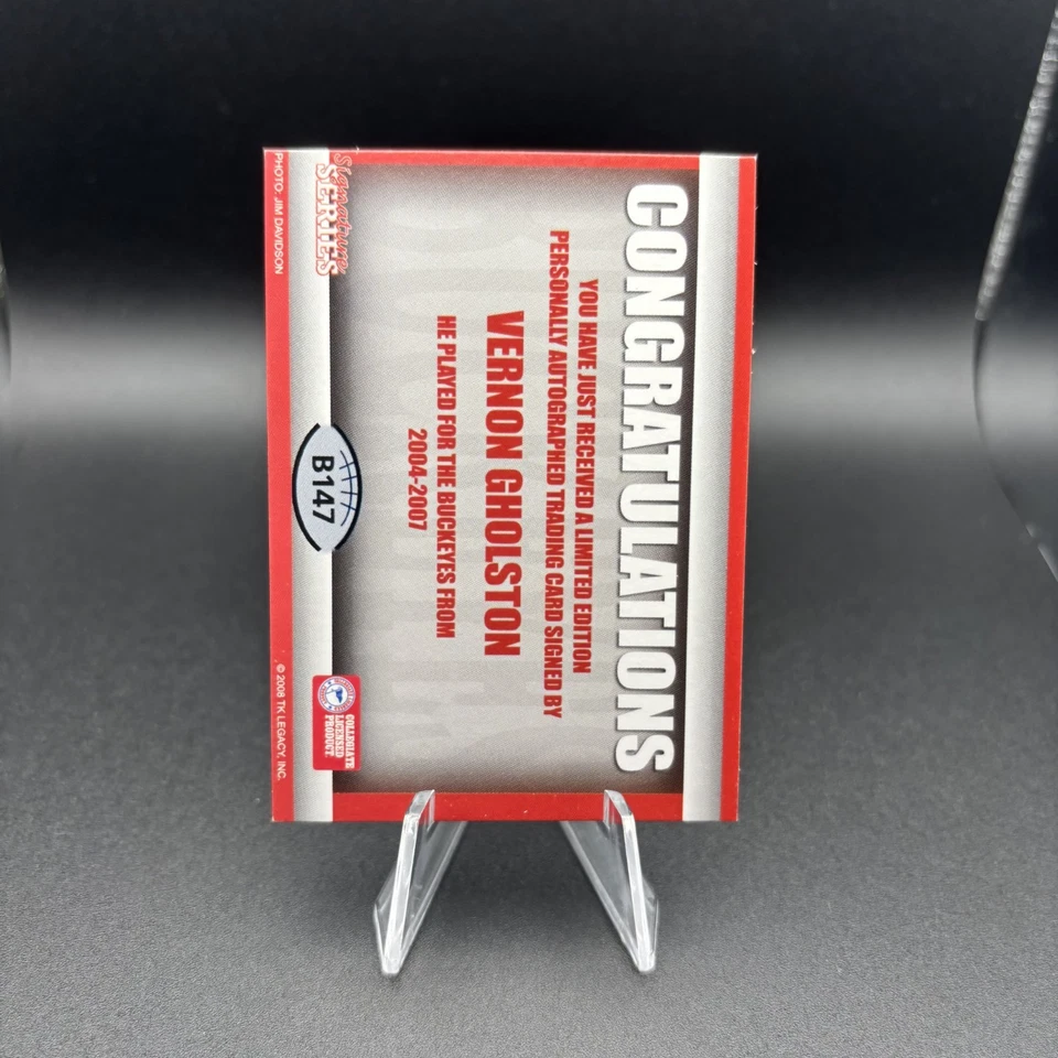 2008 TK Legacy Signature Series Ohio OSU Auto Autograph Vernon Gholston B147 - Image 2 of 2