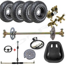 29" Rear Axle Kit Front Wheel Steering Assembly 6" Wheels Tire Go Kart Cart Seat