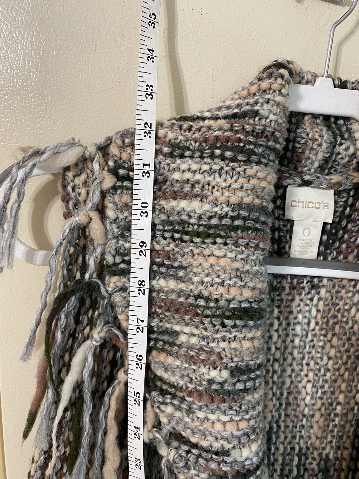Chicos Drama Fringe Nolan Vest Size 0, Wool Blend… - image 12