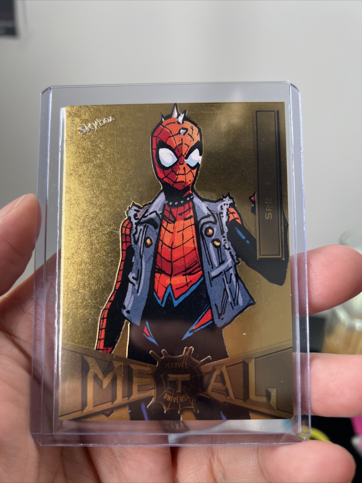 2021 Marvel Metal Universe Spider Man Spider Punk 86 Gold FX Upper Deck Skybox