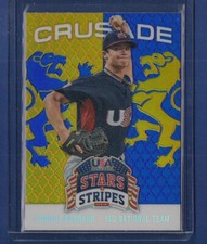 2015 Panini USA Baseball Stars & Stripes Thomas Burbank #91 Crusade Blue Prizm D