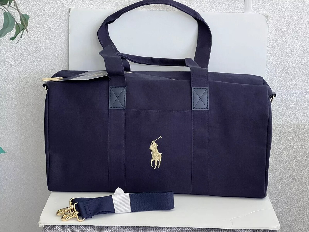 RALPH LAUREN POLO BLUE DUFFLE BAG TRAVEL WEEKENDER GYM CARRY ON