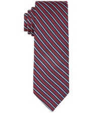 Tommy Hilfiger Men's England Stripe Tie Red, One Size 