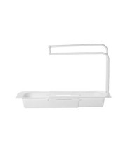 Kitchen Sink Rack Shelf Sponge Drain Expandable Storage Basket Holder White