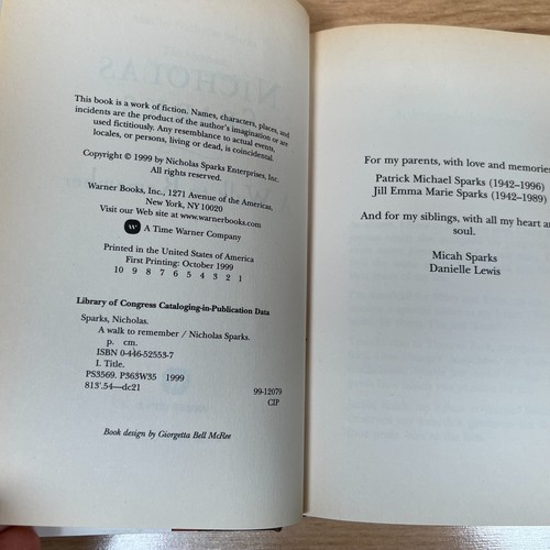 HUGE Nicholas Sparks FIRST Edition 1st Printing Lot 6 HC Books Notebook Choice - Picture 11 of 21