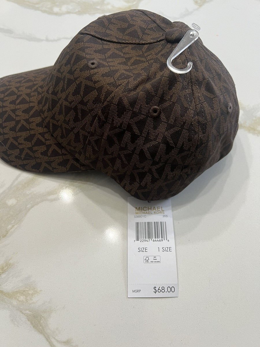 Michael Kors Chocolate Brown MK Logo Designer Baseball Hat NWT
