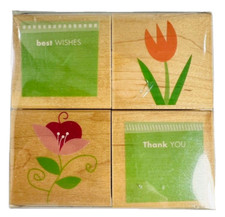 Hero Arts Pots And Posies Flowers Tulip Pansy Rubber Stamp LL146