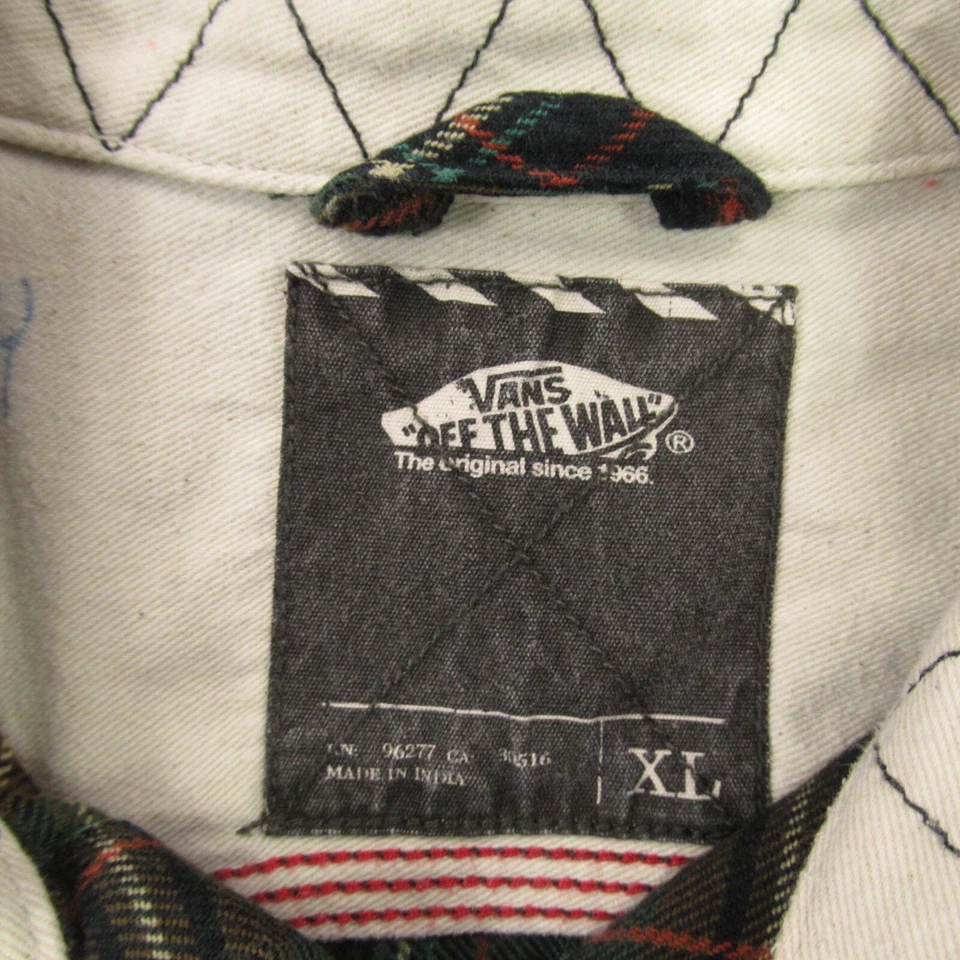 Camisa Vans Niños XL Manga Larga Cuadros Exterior Franela Botón Delantero Informal Foto 3 de 4