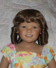 WEE 3 PRINCESS Doll Wig SIZE 14-15.5 LIGHT BROWN Sausage Curls Bangs B NWT