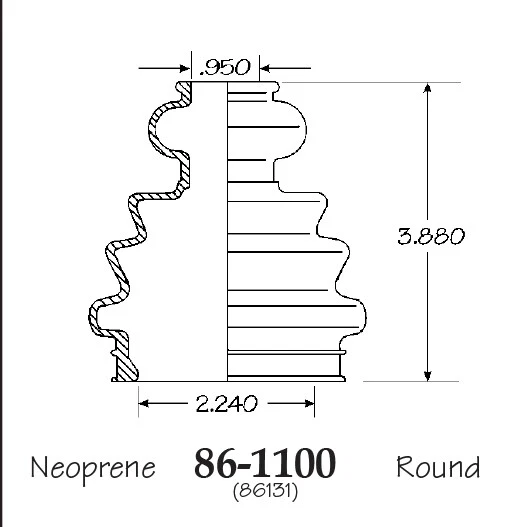 Inner & Outer CV Axle Boot for VOLKSWAGEN Eurovan 1995-1997 - Image 2 of 3