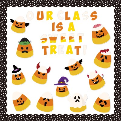120 Pcs Halloween Candy Corn Bulletin Board Classroom Decoration Set Candy Corn