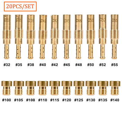 20 PCS Carburetor Main jet kit & Main Slow/Pilot Jet Set For Mikuni PWK PE OKO