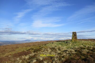 Photo 12x8 Trig point on Nutberry Hill Glenbuck Cirrostratus clouds are vi c2019