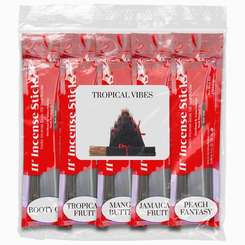 11'' Incense Sticks Variety Pack 500 Sticks TROPICAL VIBES Hand Dipped Wholesale - Picture 23 of 23