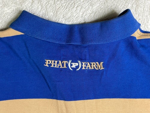 Vintage Phat Farm Shirt Mens L Color Block Polo Short Sleeve Cotton Embroidered - Picture 11 of 11