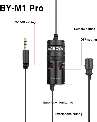 Boya by-M1 PRO professionelles Lavalier Reversmikrofon Geräuschreduzierung Mikrofon mit
