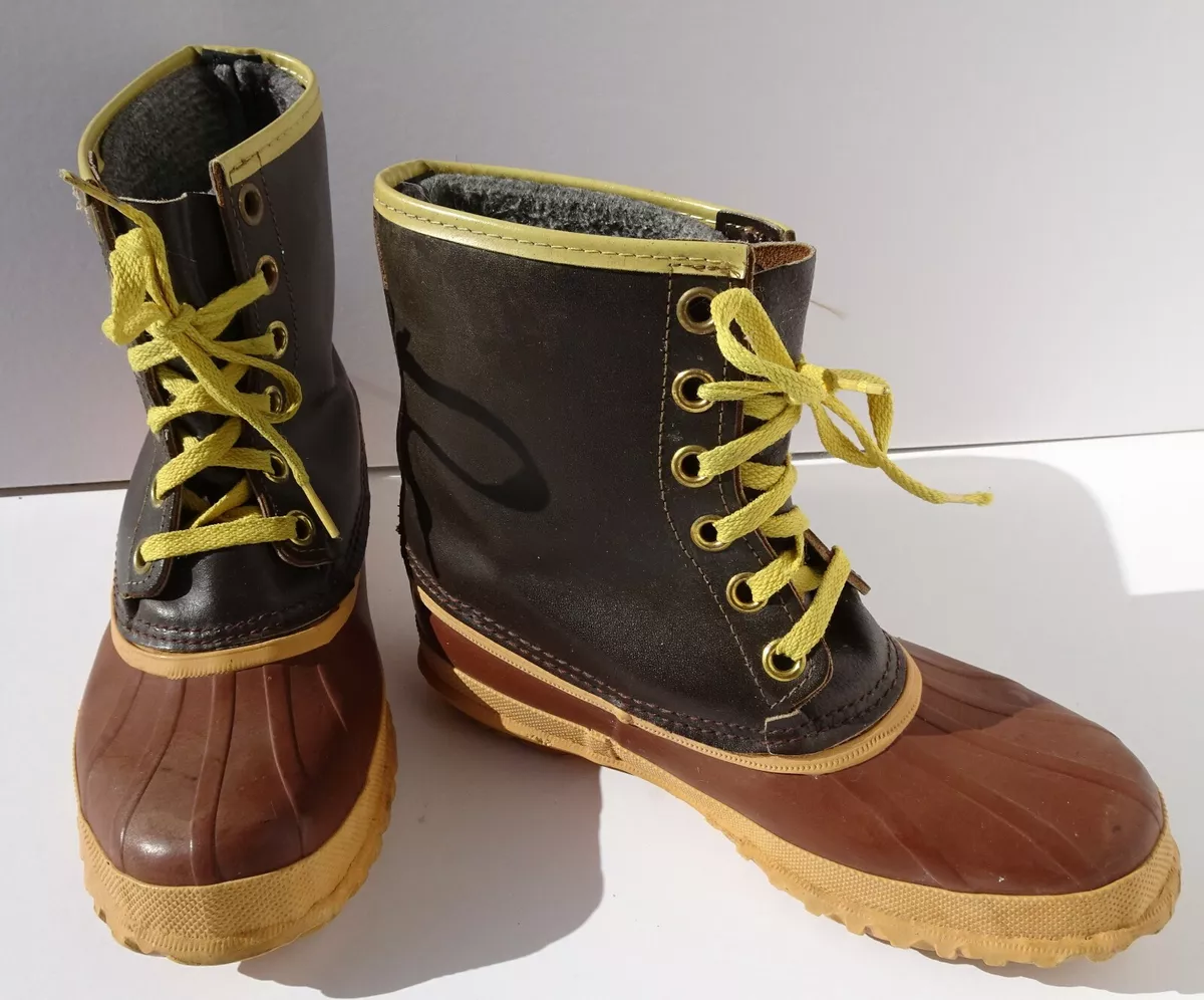 Vintage Sorel Arctic Pac Kaufman Canada Brown Snow Duck Boots Size 6 Wool Insert
