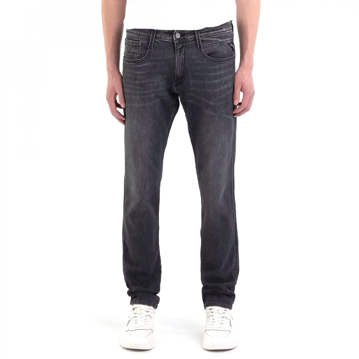 Replay Anbass Power Stretch Black/Grey Denim Jeans M914Y 51A 624