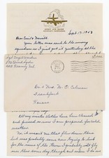 *100th Bomb Group WWII letter SGT WARDERS B 17 Gunner OUR GAL SAL 9/17/43*