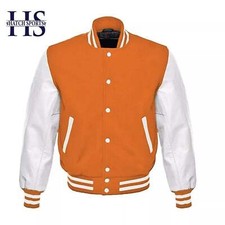 Hatch Sports Men’s Varsity Baseball Letterman Jacket Wool Body Genuine Cowhide L
