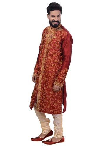 Indian Design Kurta Sherwani for Men 2pc Suit - Worldwide Postage - Picture 12 of 21