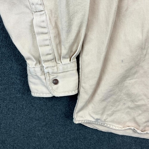 Chaps Ralph Lauren Mens Shirt Size XL Beige Long Sleeve Button Up Regular Fit - Picture 3 of 20