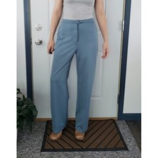 70s Vlue Pleated Polyester Trousers