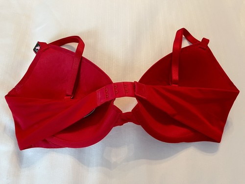 Sujetador Demi $100 Victorias Secret Muy Sexy Brillo Ligeramente Forrado Adornado Rojo 32D - Imagen 5 de 8