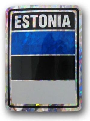 Estonia Country Reflective Decal Bumper Sticker 3.875'' x 3''
