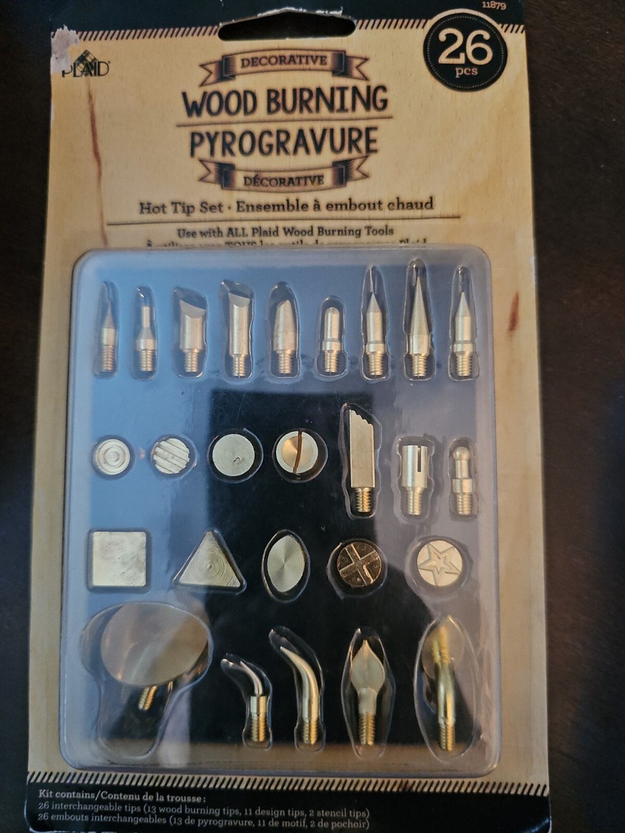 Plaid Decorative Wood Burning Pyrogravure, 26 Pcs, Hot Tip Set