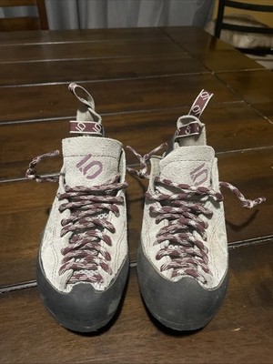 Five Ten Stealth C4 Gray Purple Laces Climbing Bouldering Shoes Women s Size 6.5