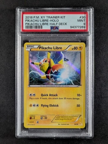 2016 Pokemon PIKACHU LIBRE #30/30 XY Trainer Kit Half Deck Holo English PSA 9