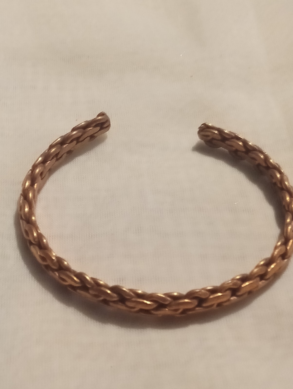 Vintage Solid Copper Cuff Bangle Bracelet Braided… - image 3