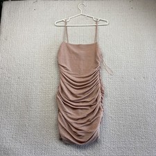 Y2K Wet Seal Glitter Bodycon Dress Glam Romantic Ruched Party Cocktail Sz S