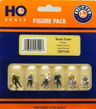 LIONEL HO SCALE #1957100 WORK CREW FIGURES 6 PACK train