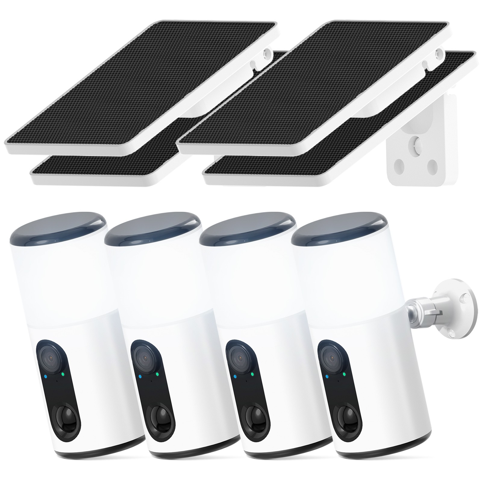 Wireless floodlight security camera system outdoor solar battery 2way audio home