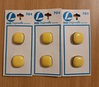 Vintage BGE Originales Yellow Square Buttons 3 Cards 6 Total Buttons Lyntex 9972 — photo 1