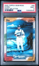 2025 Topps X Bob Ross Joy of Baseball PAINT SPLATTER #69 ICHIRO 58/99 PSA 9