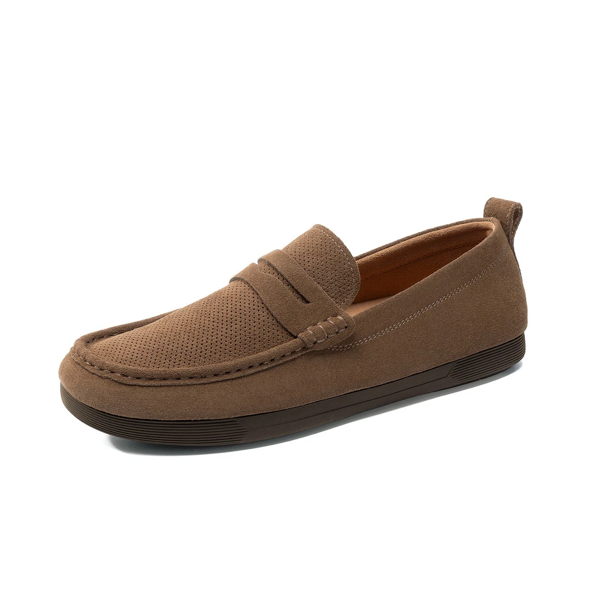 Yves Saint Laurent Men\'s Brown Suede Tassel Loafers  Size 7.5 EEE Saint Laurent Le Suede YSL Penny Loafers | Neiman Marcus main image 4