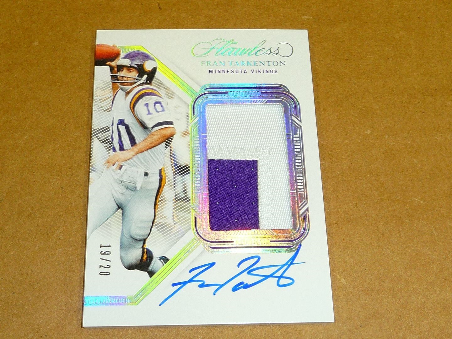 2023 Panini Flawless FRAN TARKENTON AUTOGRAPH/AUTO JERSEY PATCH VIKINGS /20 9776