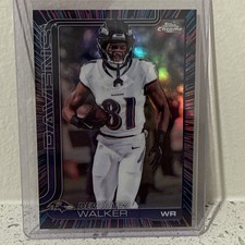 Topps Chrome Football Devontez Walker Neon Pulse Refractor Baltimore Ravens