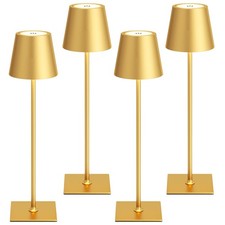 Gold Cordless Rechargeable Table Lamp 5000mAh Battery Operated Lamps, 3 Color...