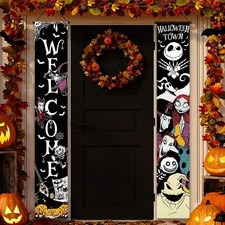 Halloween Banner 12x71 Inch 2 Pcs Spooky Home Party Decor Photography Backdrop