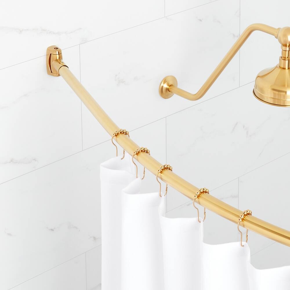 Signature Hardware 466758 60 Curved Brass Shower Rod Brushed Gold 8190₽