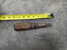 Vintage CORNWELL Stubby Screwdriver - Made In USA - Shorty Wood / Wooden Handle