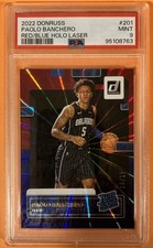 2022-23 Donruss Rated Rookie- Paolo Banchero #201 Holo Red Blue Laser /15 PSA 9