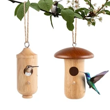 Hummingbird House Wooden Houses for Outside for Nesting Birdhouses for Home