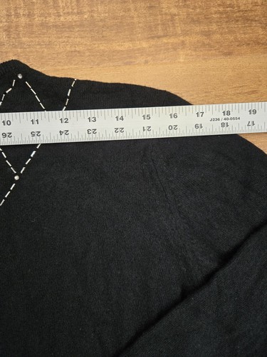 VTG Dalton Cashmere Nannette Cashmeres Cardigan Women XS/S? Blck Rhinestone Knit - Picture 8 of 21